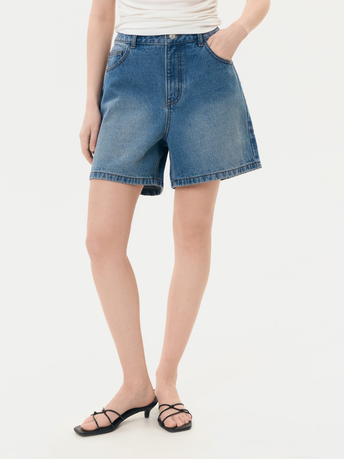 Брюки джинсовые короткие