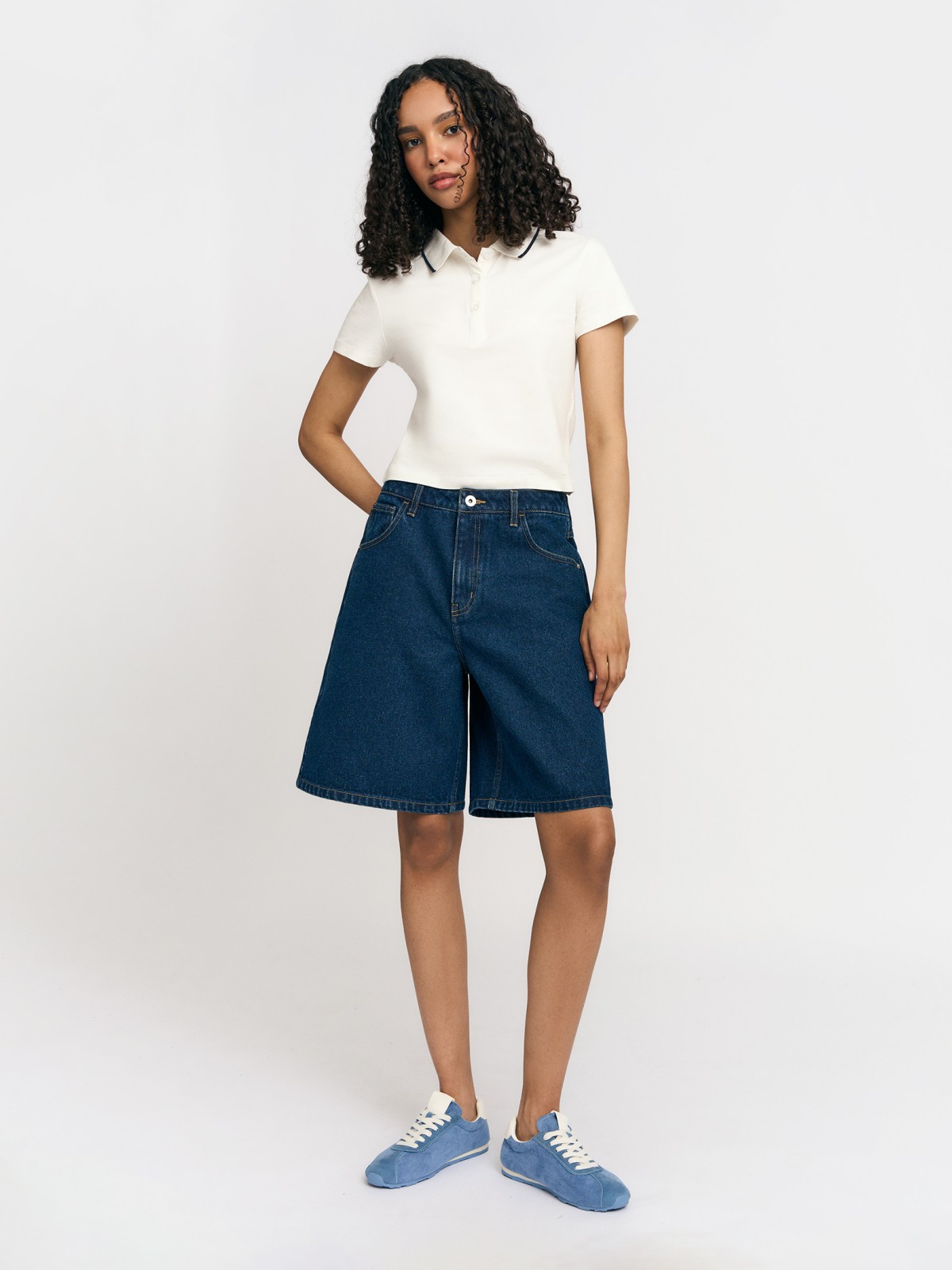 Брюки джинсовые короткие