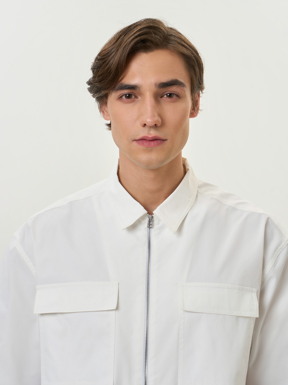 Рубашка на молнии с коротким рукавом