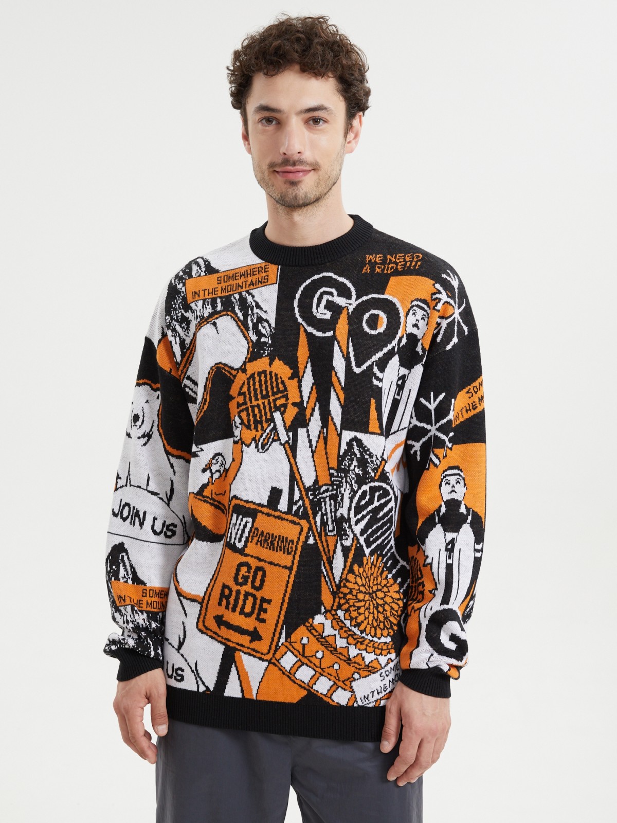 Вязаный джемпер из акрила с узором