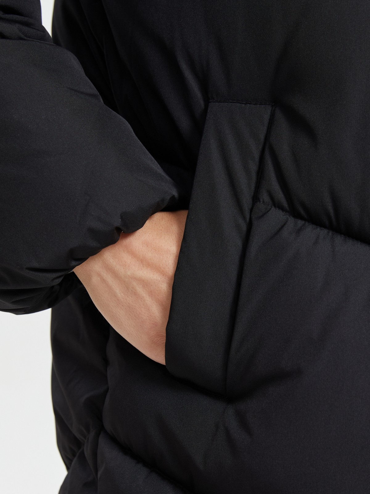 Тёплая куртка-пальто с капюшоном