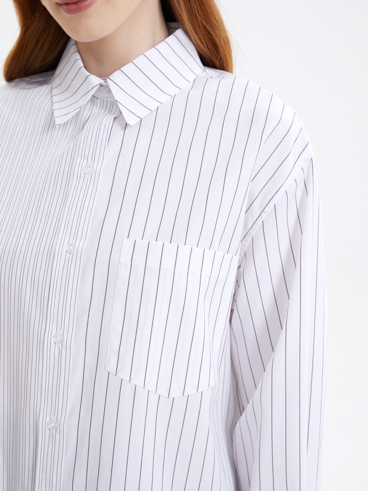 Ассиметричная рубашка с узором в полоску