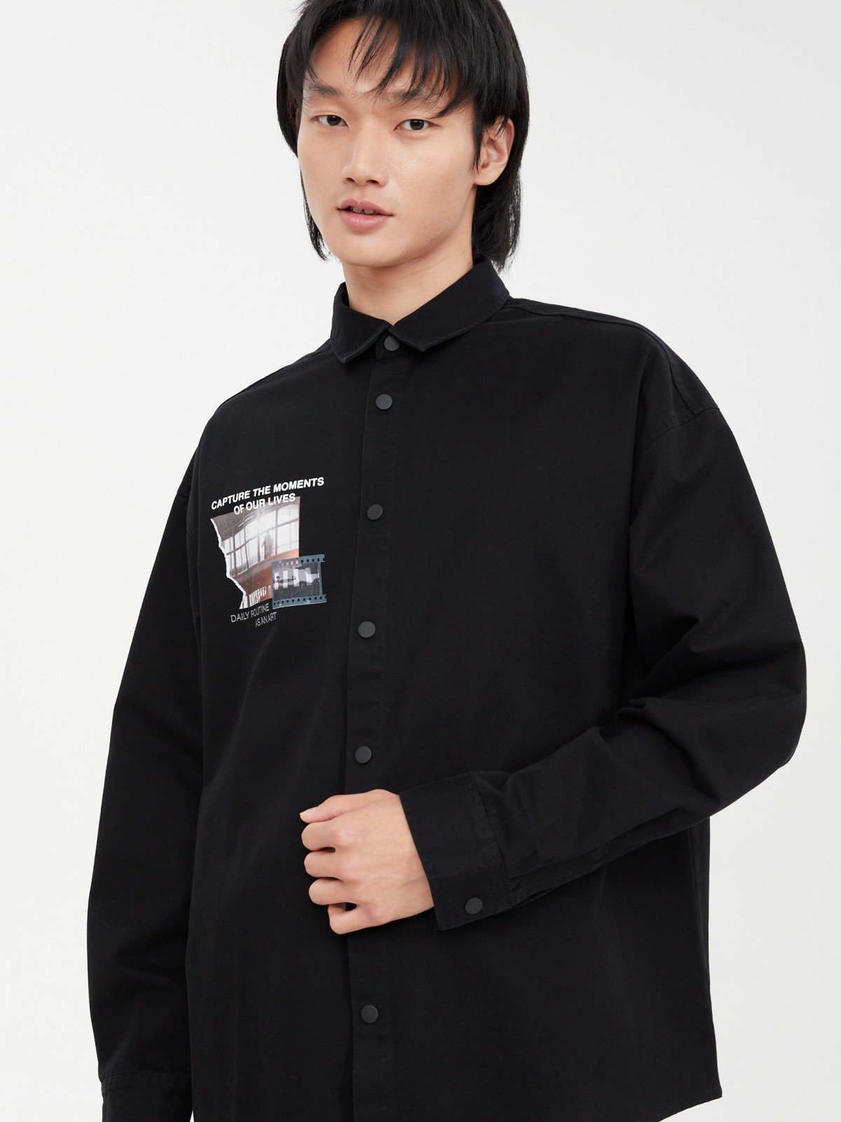 Куртка-рубашка из хлопка с принтом