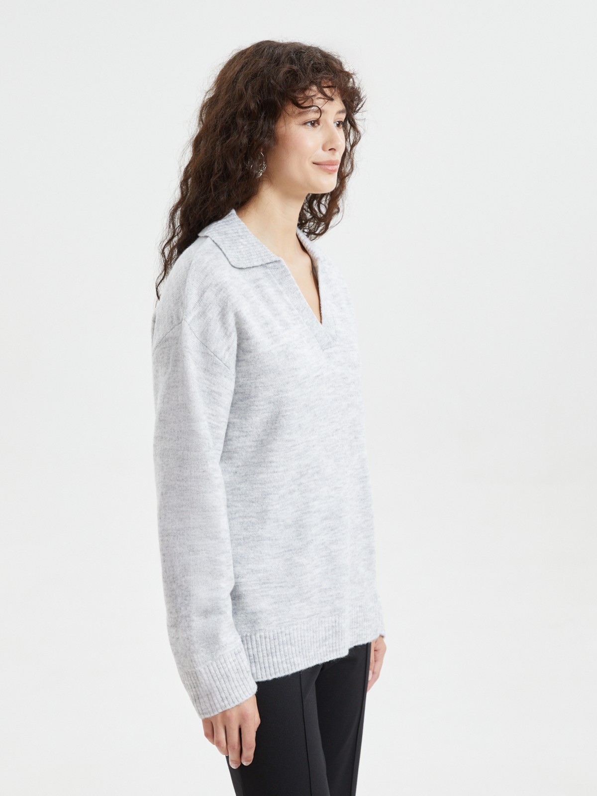 Вязаный джемпер с воротником поло