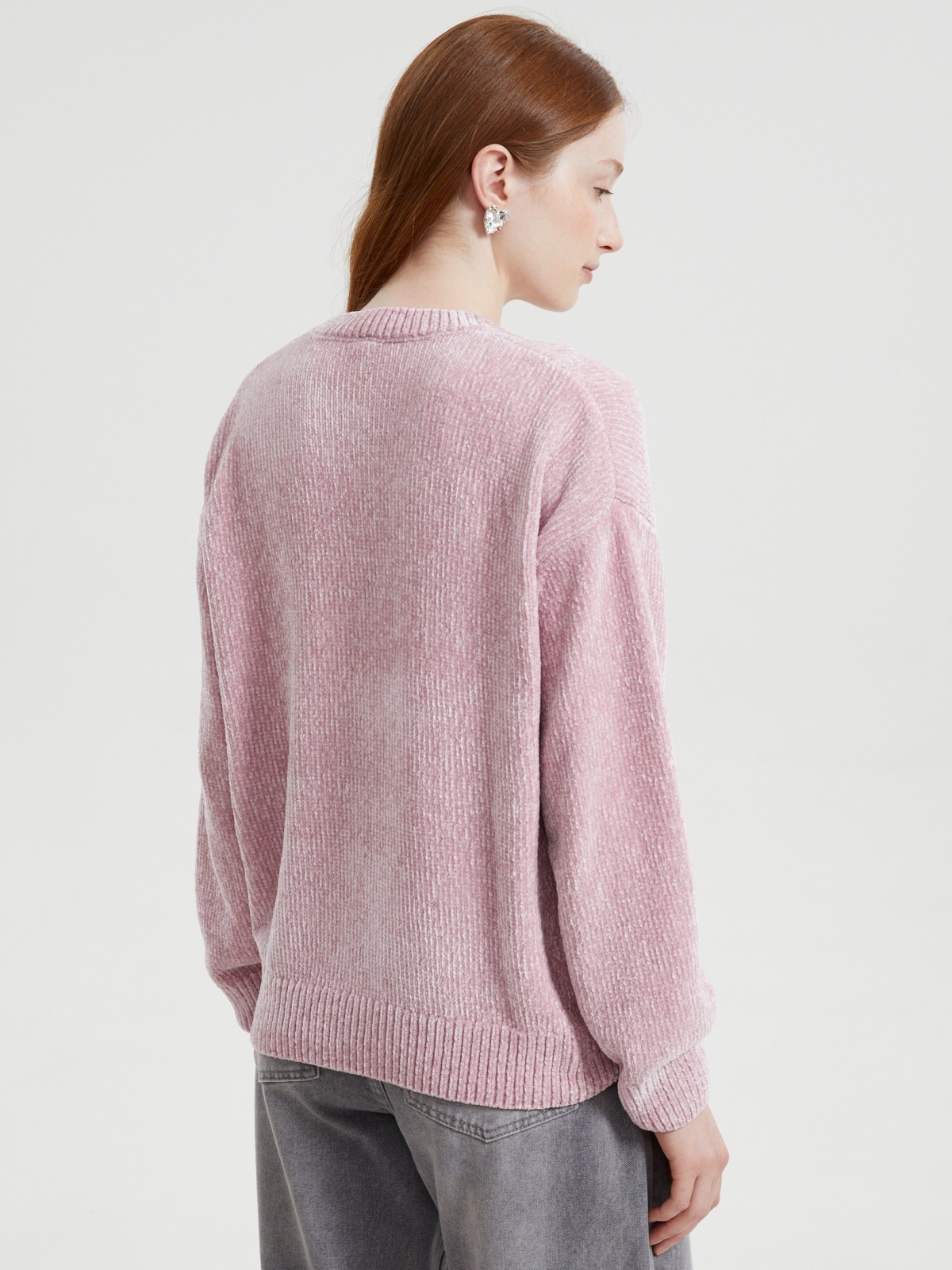 Вязаный бархатистый джемпер