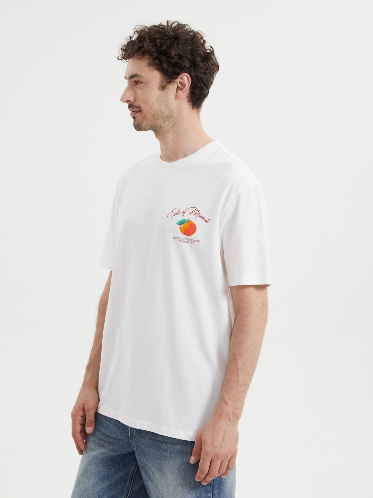 Новогодняя футболка из хлопка с принтом