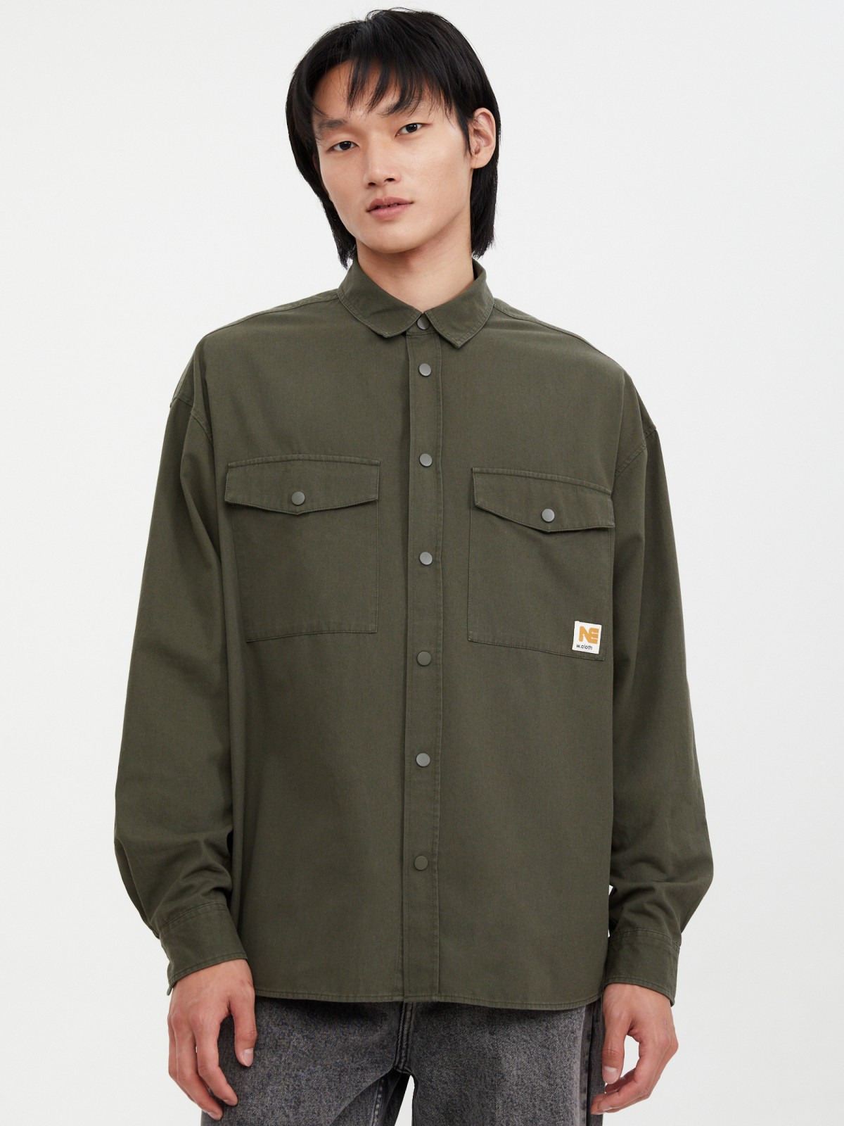 Куртка-рубашка из хлопка с карманами