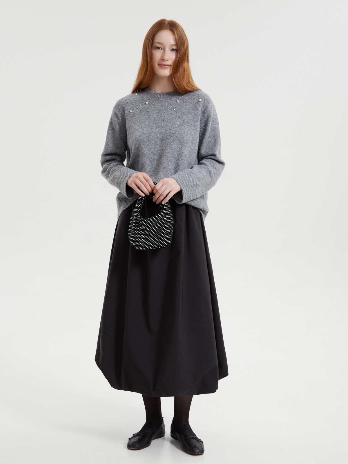 Вязаный джемпер с шерстью и декором