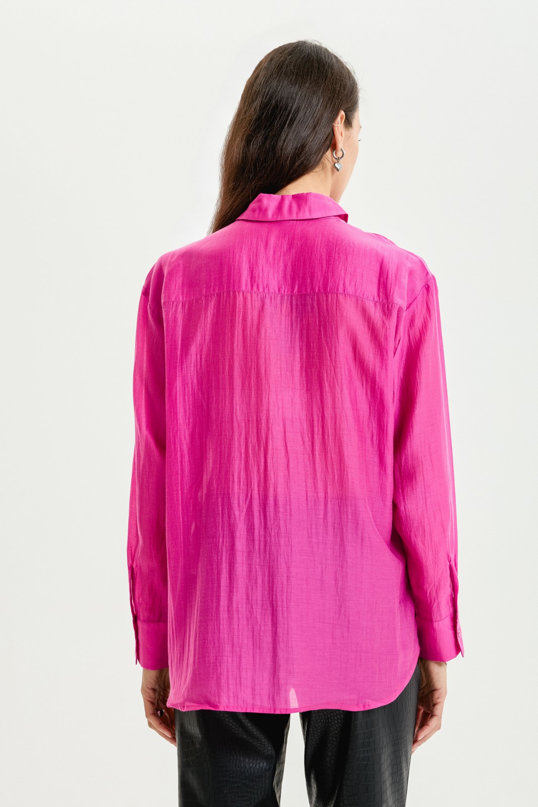 Однотонная рубашка из шифона