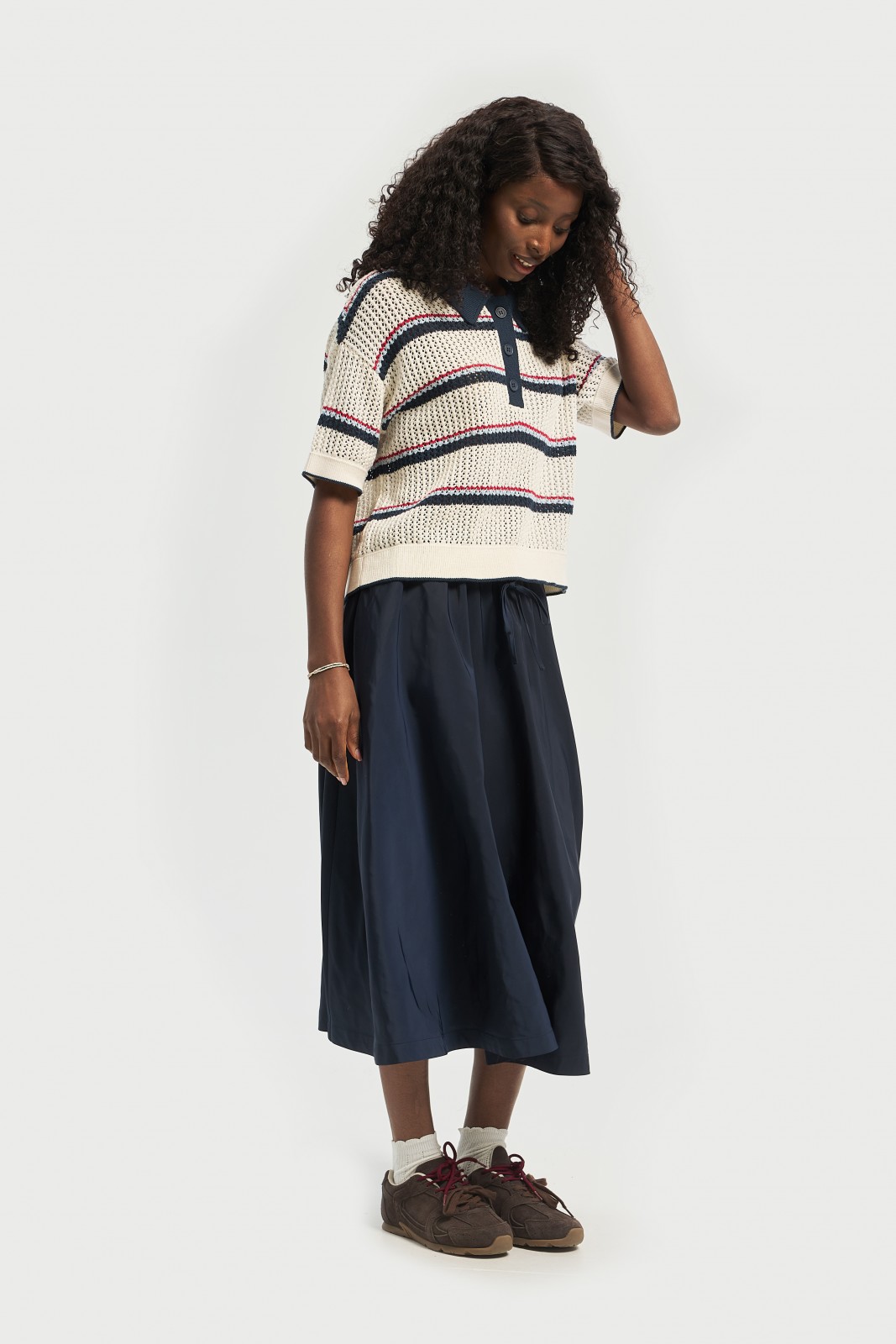 Вязаный джемпер с воротником поло