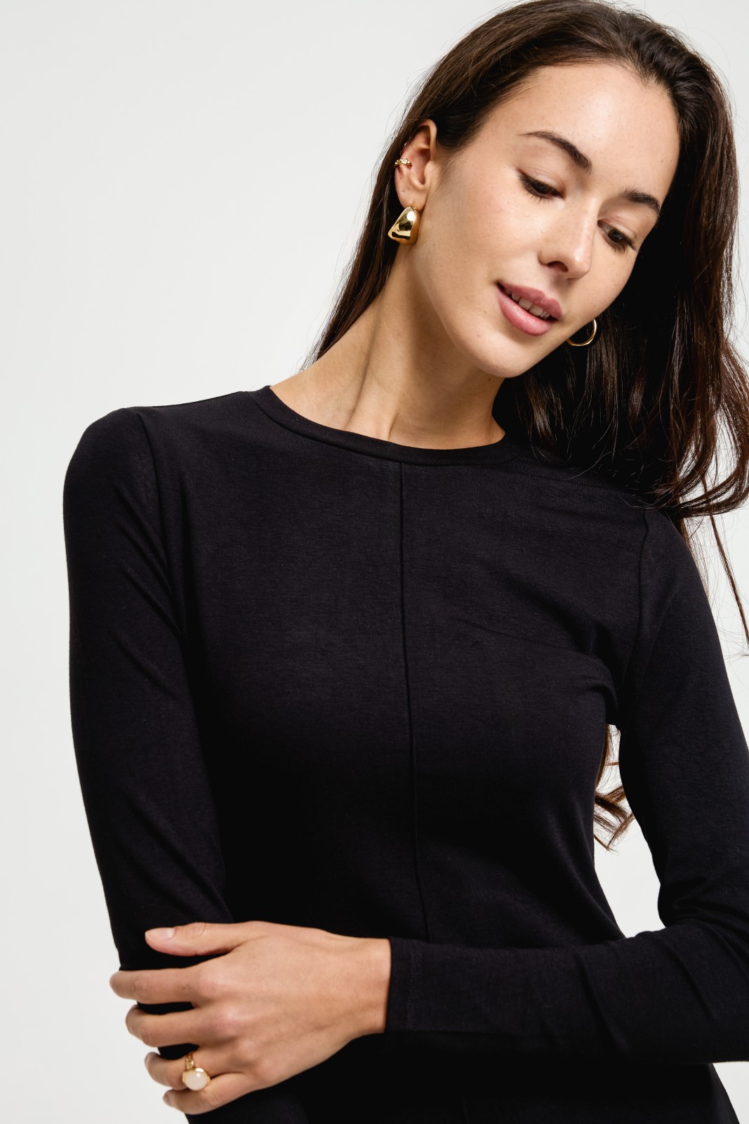 Платье миди с длинным рукавом