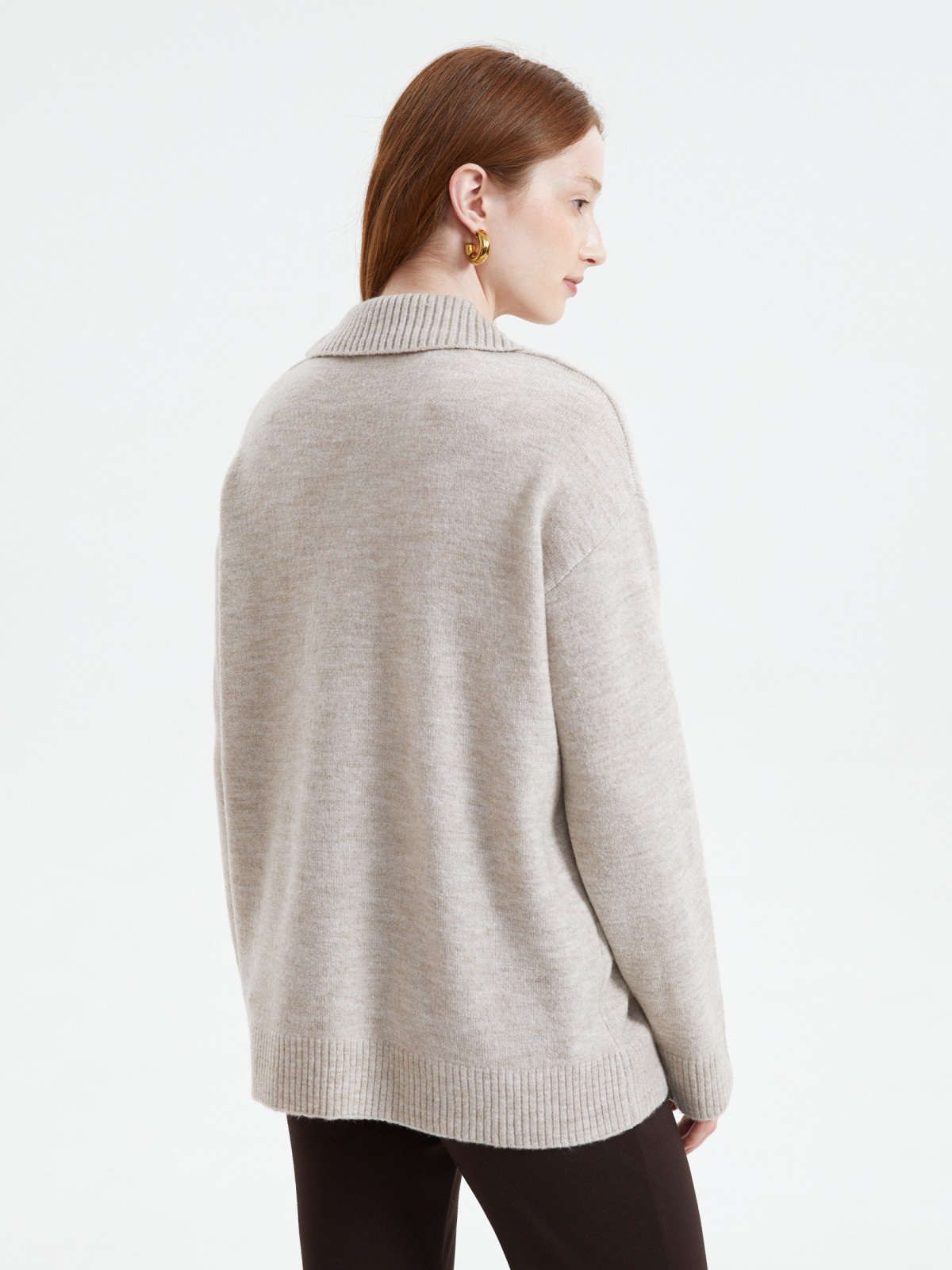 Вязаный джемпер с воротником поло