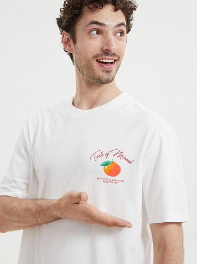 Новогодняя футболка из хлопка с принтом