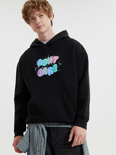 Худи с капюшоном и принтом