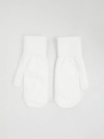 Тёплые вязаные трикотажные варежки