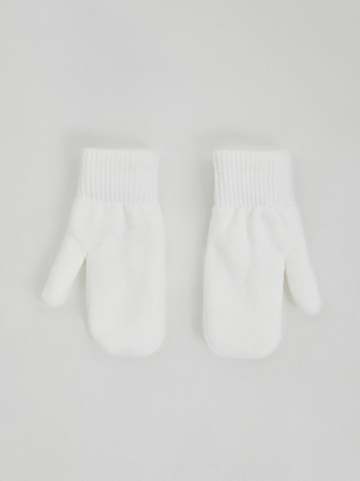 Тёплые вязаные трикотажные варежки