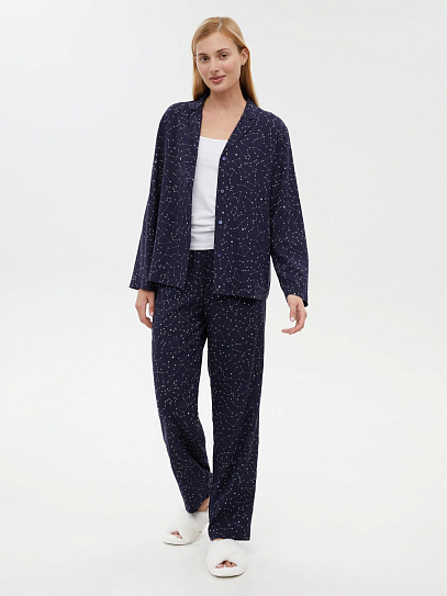 Рубашка из вискозы с вырезом и принтом