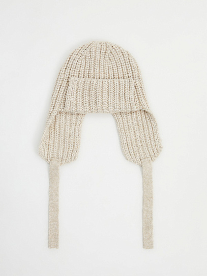 Вязаная шапка-ушанка