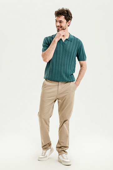 Трикотажный джемпер поло с вырезом