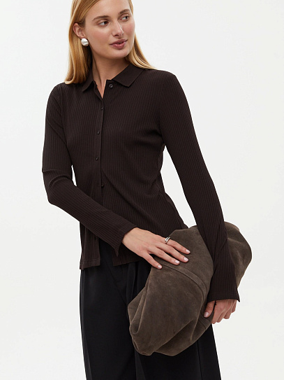 Трикотажная рубашка с отложным воротником