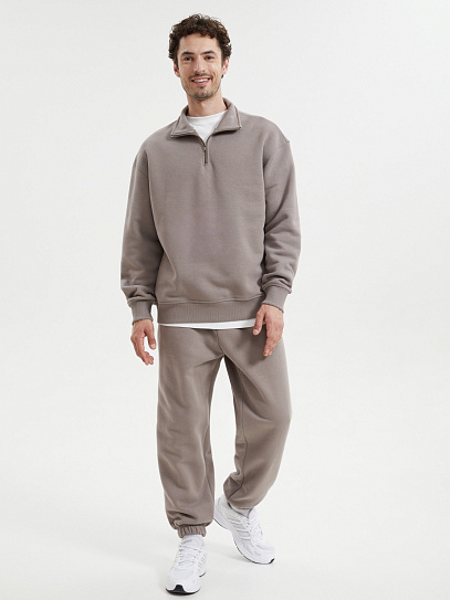 Тёплые трикотажные брюки-джоггеры с начёсом