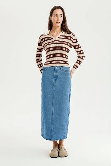 Джемпер поло в полоску