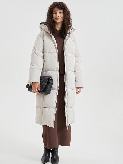 Тёплая куртка-пальто с капюшоном