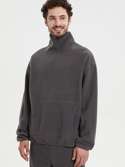 Утеплённый худи из флиса с капюшоном