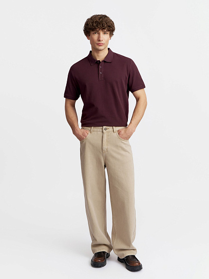 Брюки свободного фасона из хлопка