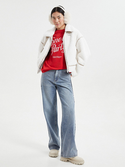 Футболка из хлопка с новогодним принтом