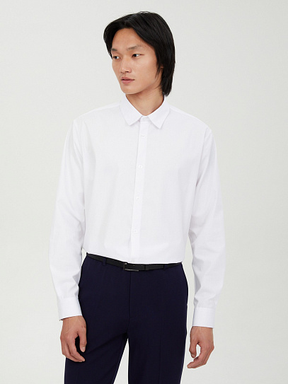 Офисная прямая рубашка с длинным рукавом