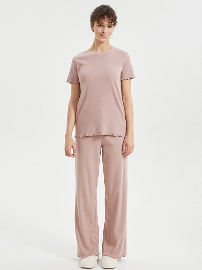 Штаны на резинке из хлопка с оборками