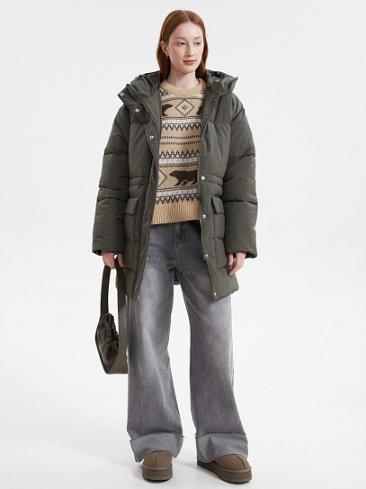 Тёплая куртка с капюшоном и кулиской