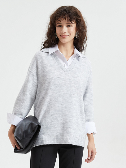 Вязаный джемпер с воротником поло