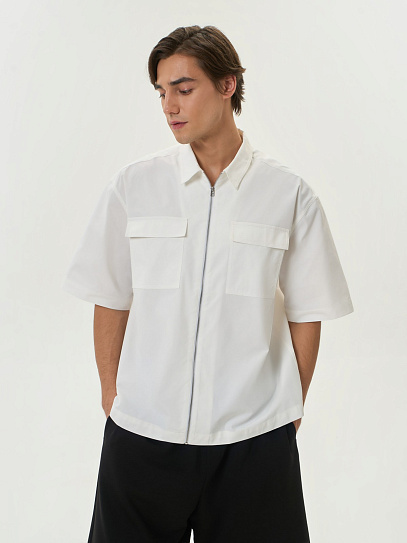 Рубашка на молнии с коротким рукавом