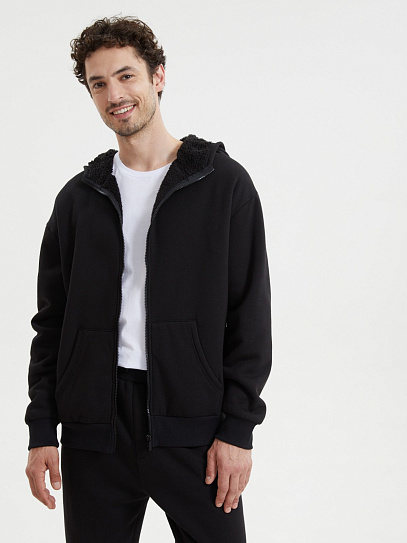 Тёплая толстовка на молнии с экомехом