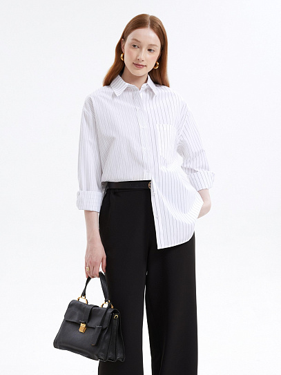 Ассиметричная рубашка с узором в полоску