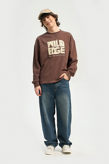 Трикотажный свитшот с принтом-надписью