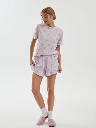 Короткие шорты из хлопка с воланами