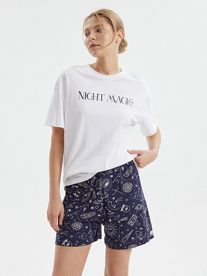 Короткие шорты из хлопка с принтом