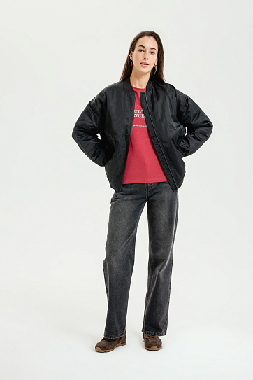 Утеплённая куртка-бомбер на синтепоне