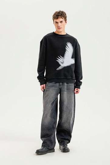 Трикотажный свитшот с принтом