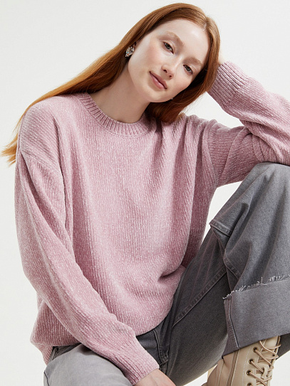 Вязаный бархатистый джемпер