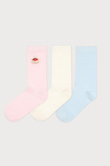 Набор высоких носков с рисунком (3 пары в комплекте)