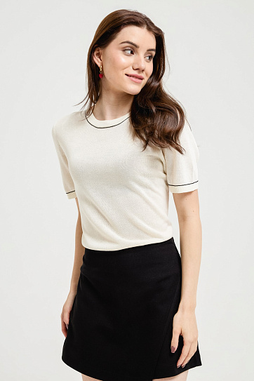 Трикотажный джемпер с коротким рукавом