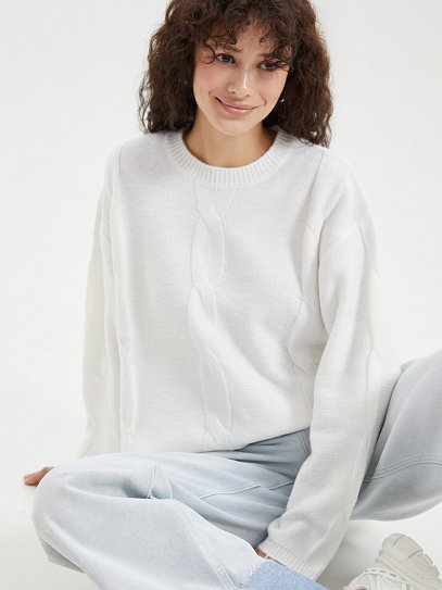 Вязаный джемпер с косами