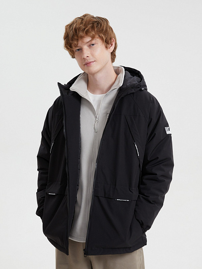 Тёплая куртка на синтепоне с капюшоном