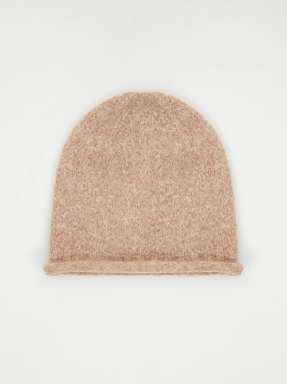 Вязаная шапка-бини без отворота