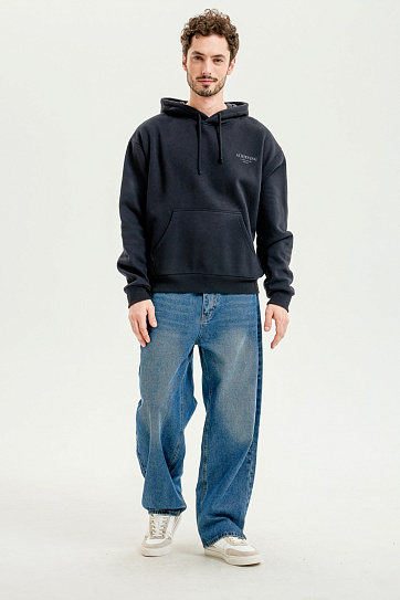 Трикотажный худи с начёсом