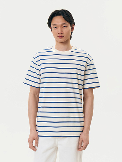 Футболка оверсайз из хлопка в полоску